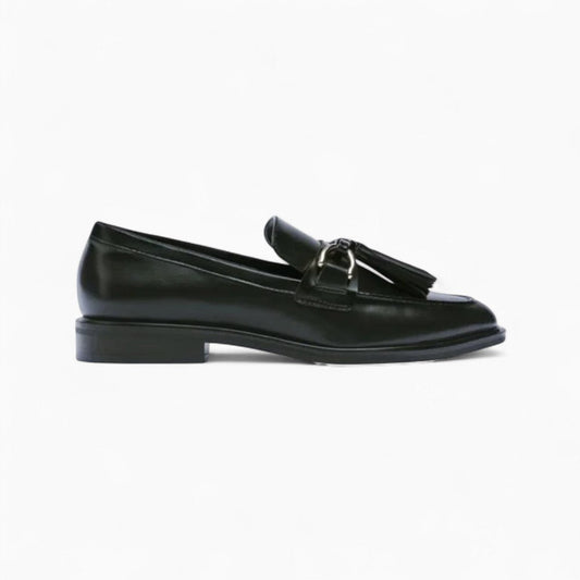 Mocassin noir à gland femme