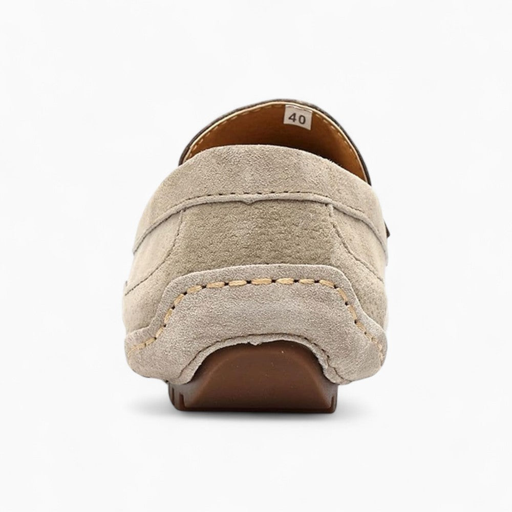 Mocassins en cuir beige pour homme