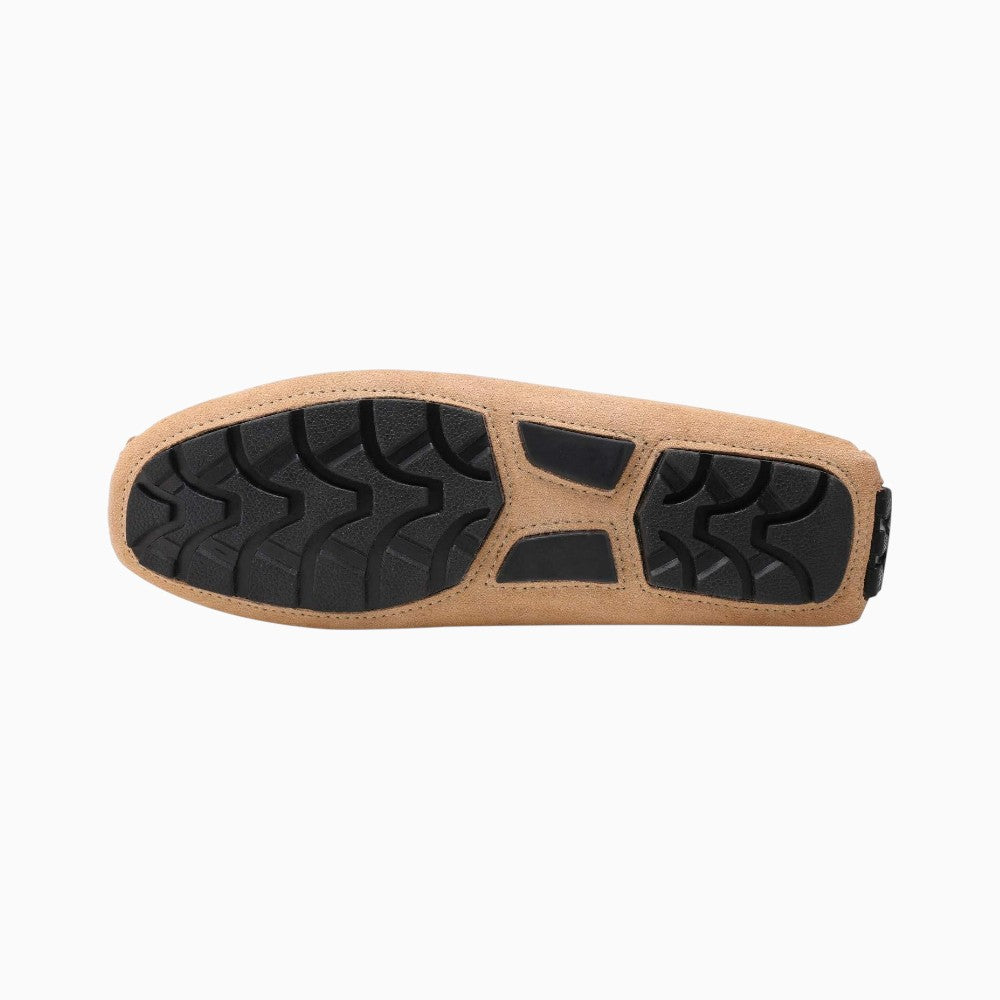 Mocassins en daim beige naturel pour homme