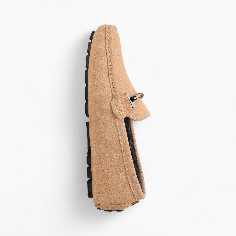 Mocassins en daim beige naturel pour homme