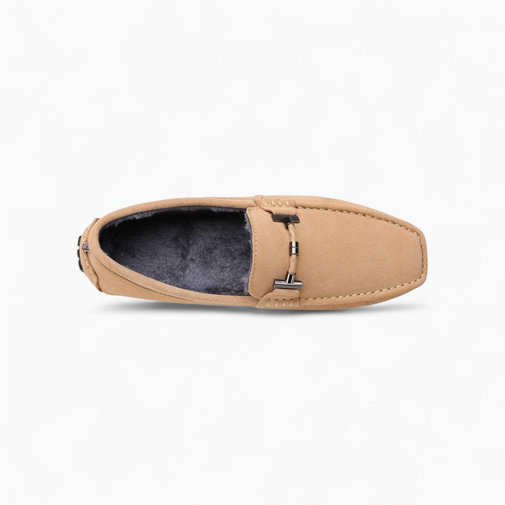 Mocassins en daim beige naturel pour homme