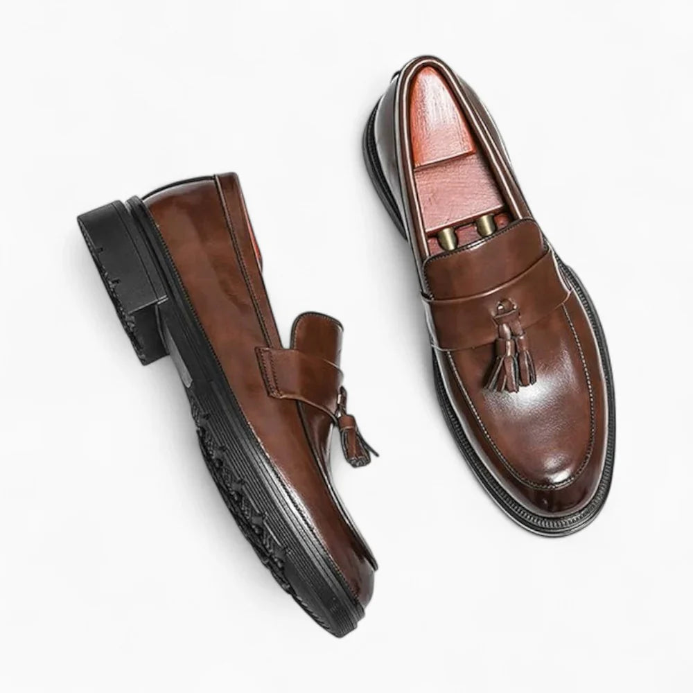 Mocassins en cuir à glands pour homme