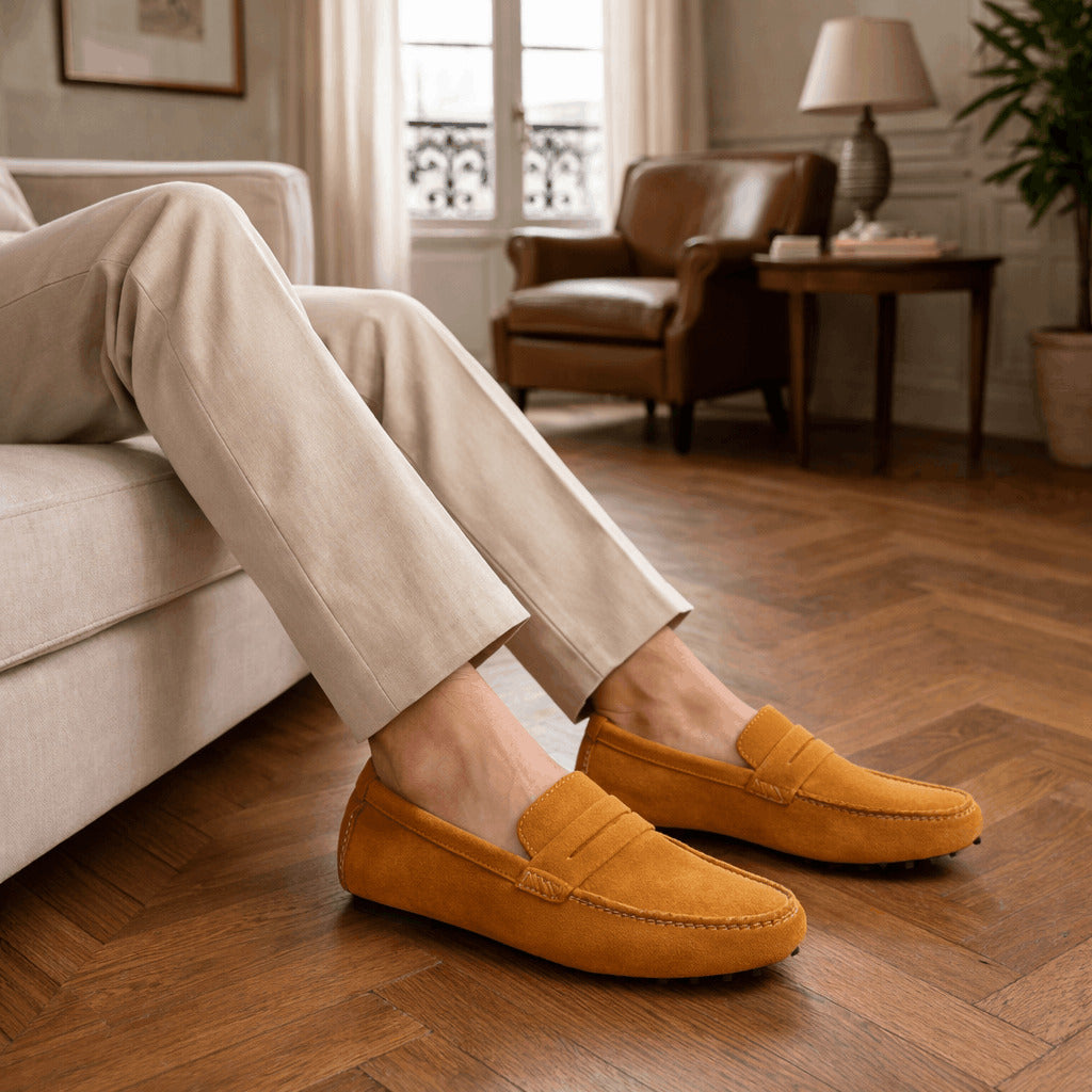 Mocassins en daim souple pour homme