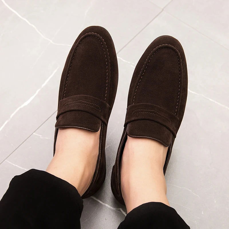 Mocassins en daim noir pour homme