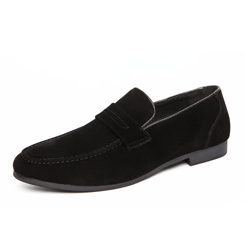 Mocassins en daim noir pour homme