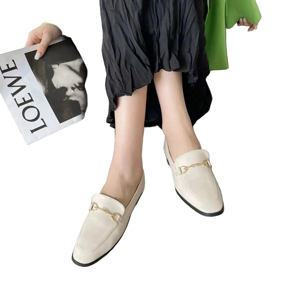 Mocassins en cuir lisse avec mort