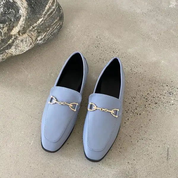 Mocassins en cuir lisse avec mort