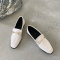 Mocassins en cuir lisse avec mort