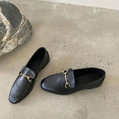 Mocassin en cuir lisse avec mors femme