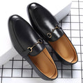 Mocassins en cuir noir avec mort pour homme