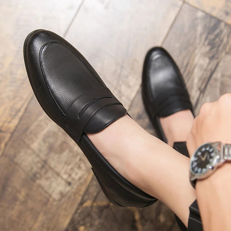 Mocassins en cuir grainé pour homme