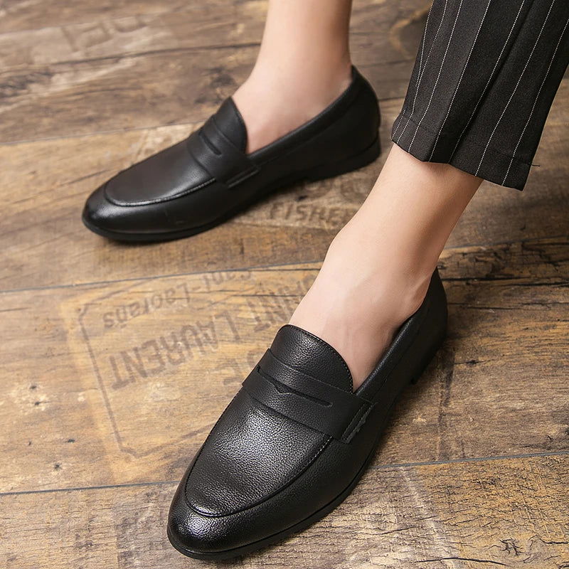 Mocassins en cuir grainé pour homme