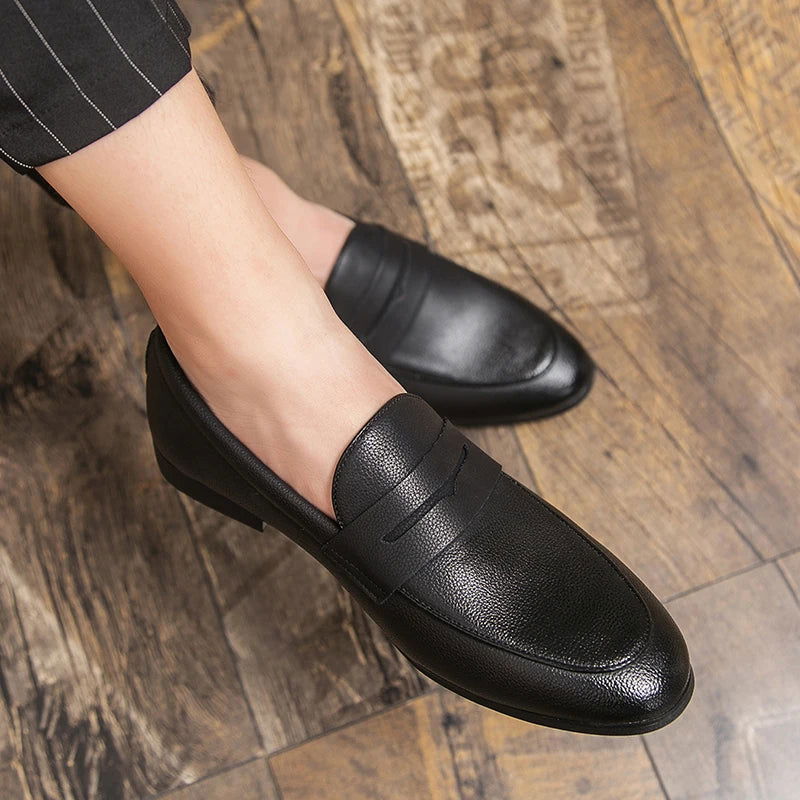 Mocassins en cuir grainé pour homme
