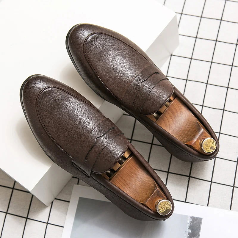 Mocassins en cuir grainé pour homme