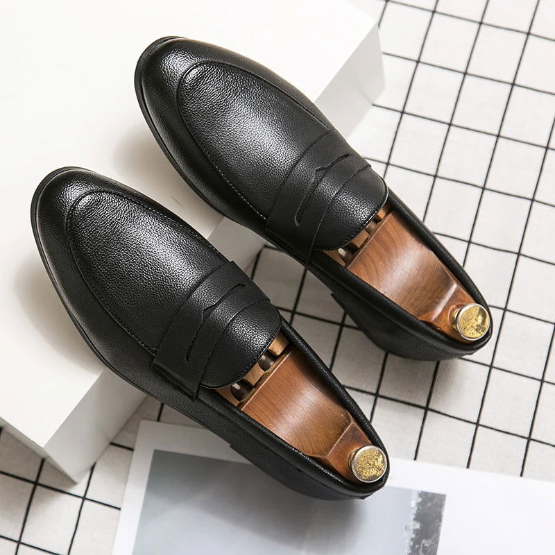 Mocassins en cuir grainé pour homme