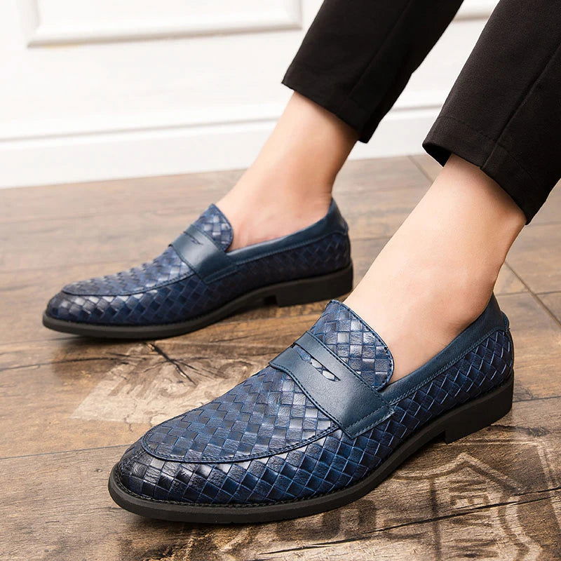 Mocassins en cuir tressé pour homme