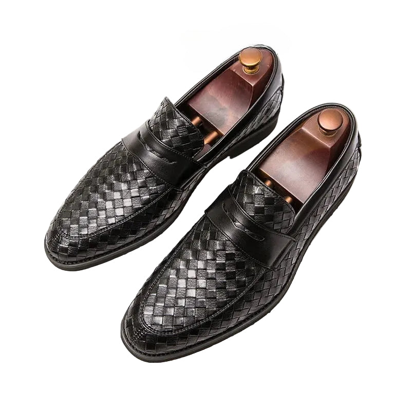 Mocassins en cuir tressé pour homme