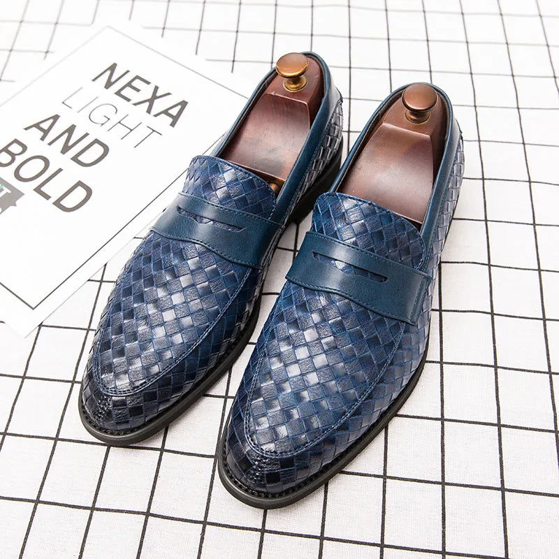 Mocassins en cuir tressé pour homme
