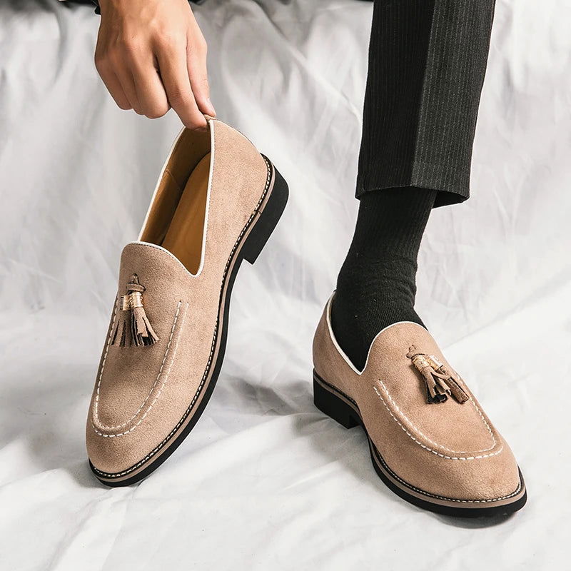 Mocassins en daim à glands pour homme