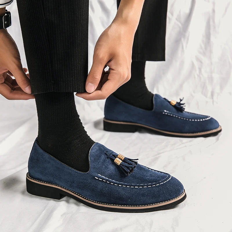 Mocassins en daim à glands pour homme