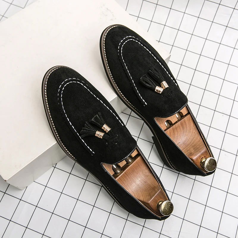 Mocassins en daim à glands pour homme