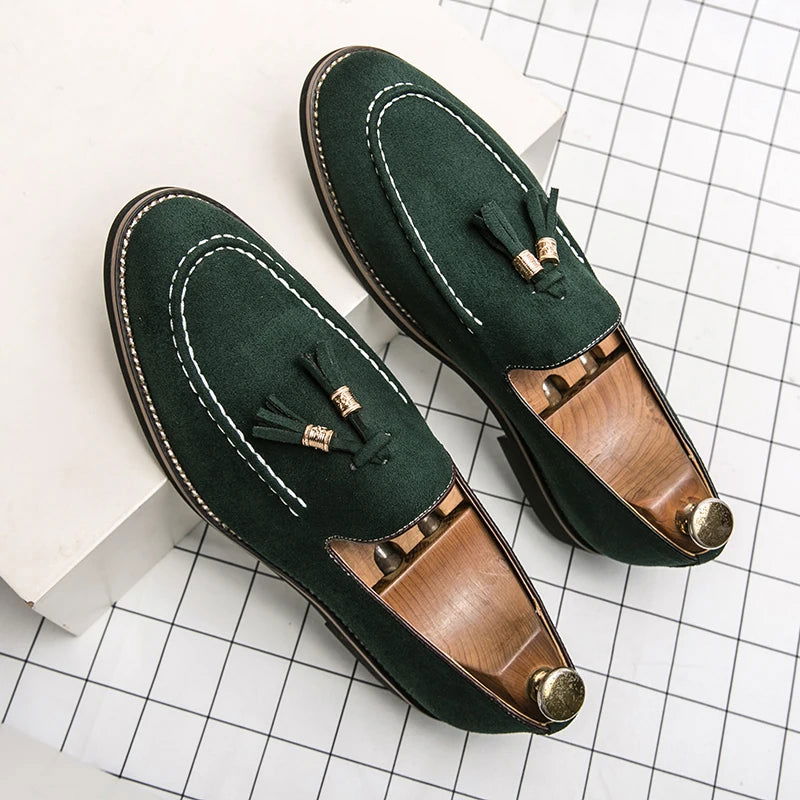 Mocassins en daim à glands pour homme
