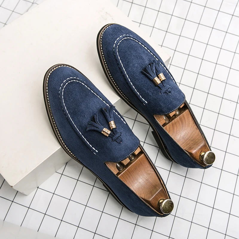 Mocassins en daim à glands pour homme