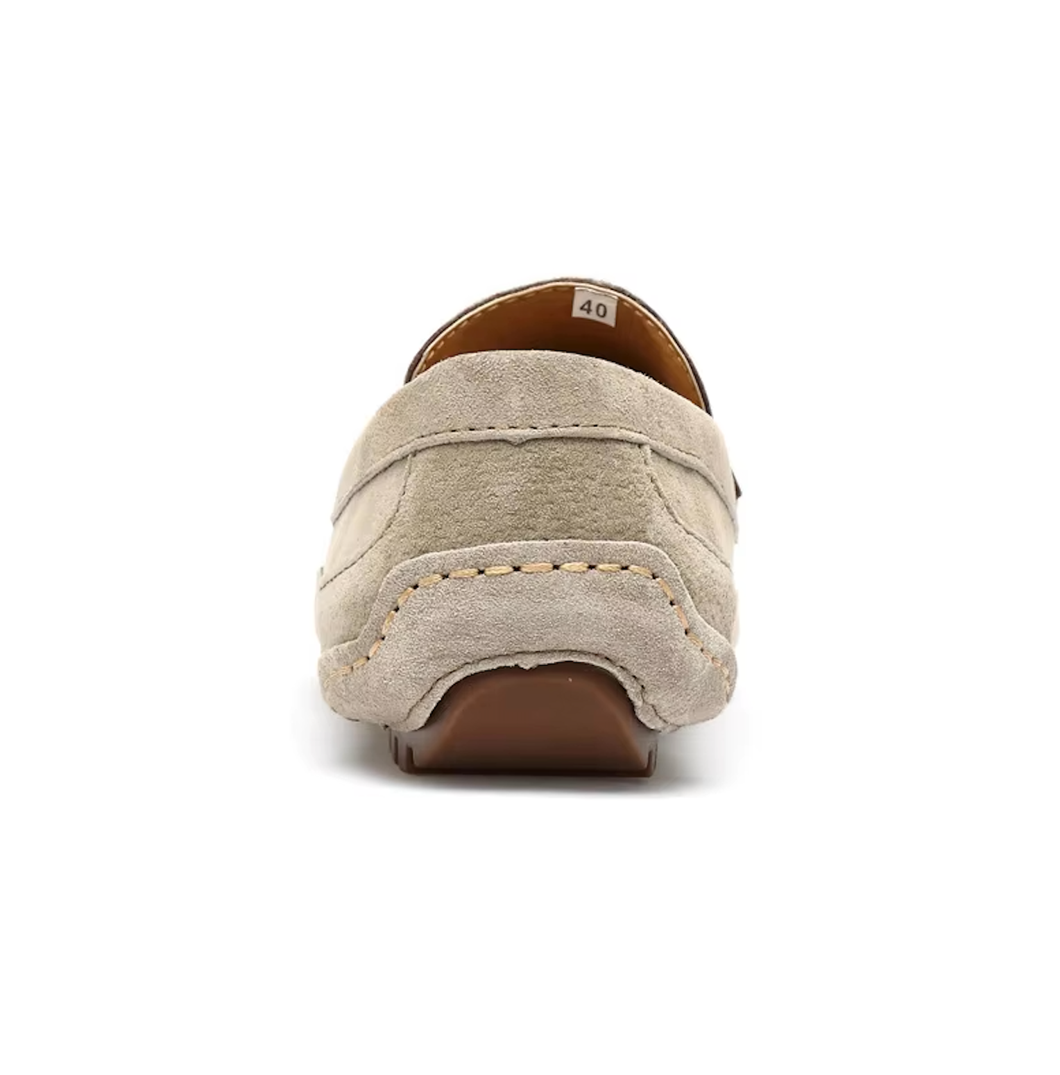 Mocassins beiges en daim pour homme
