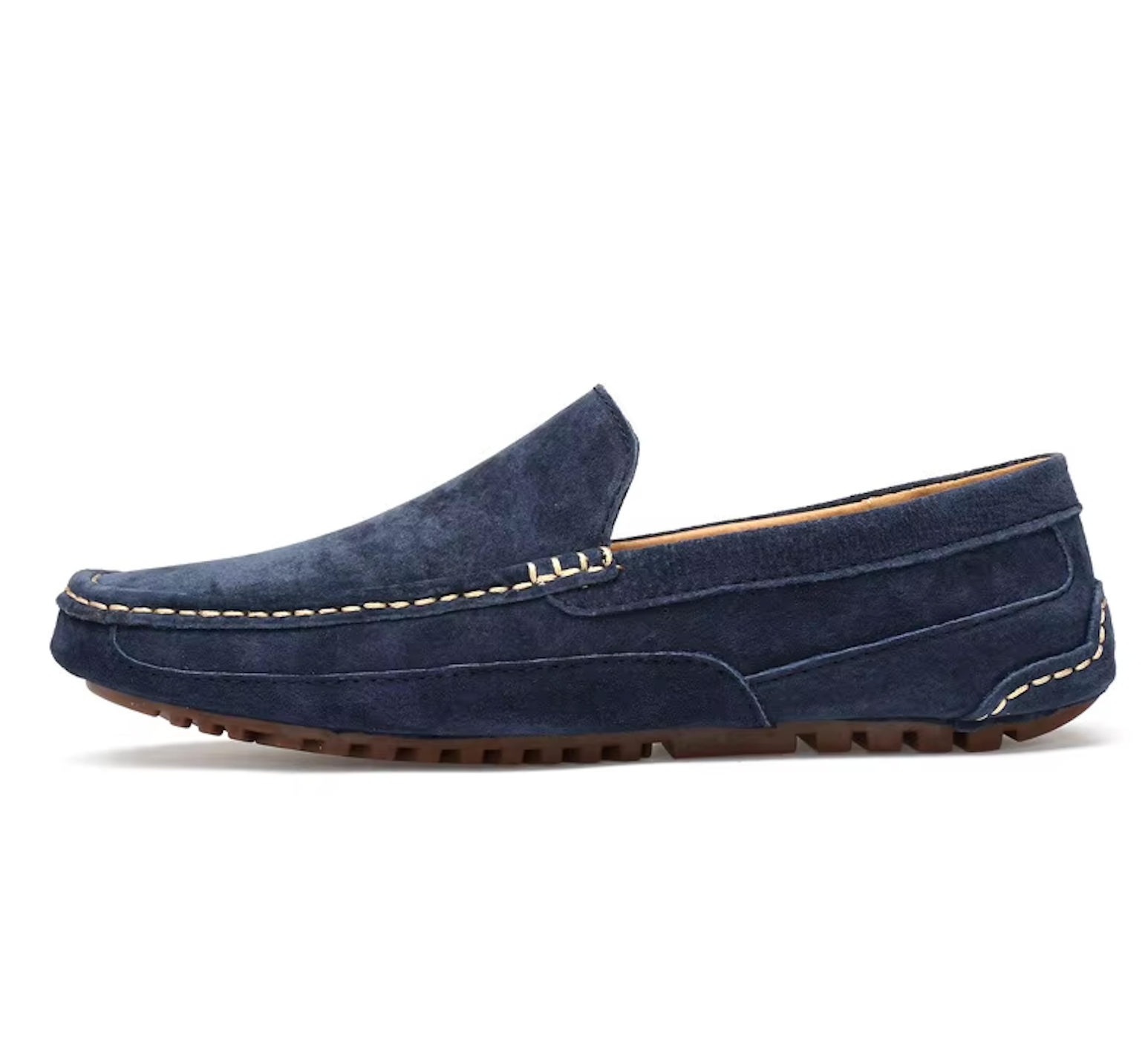 Mocassins beiges en daim pour homme