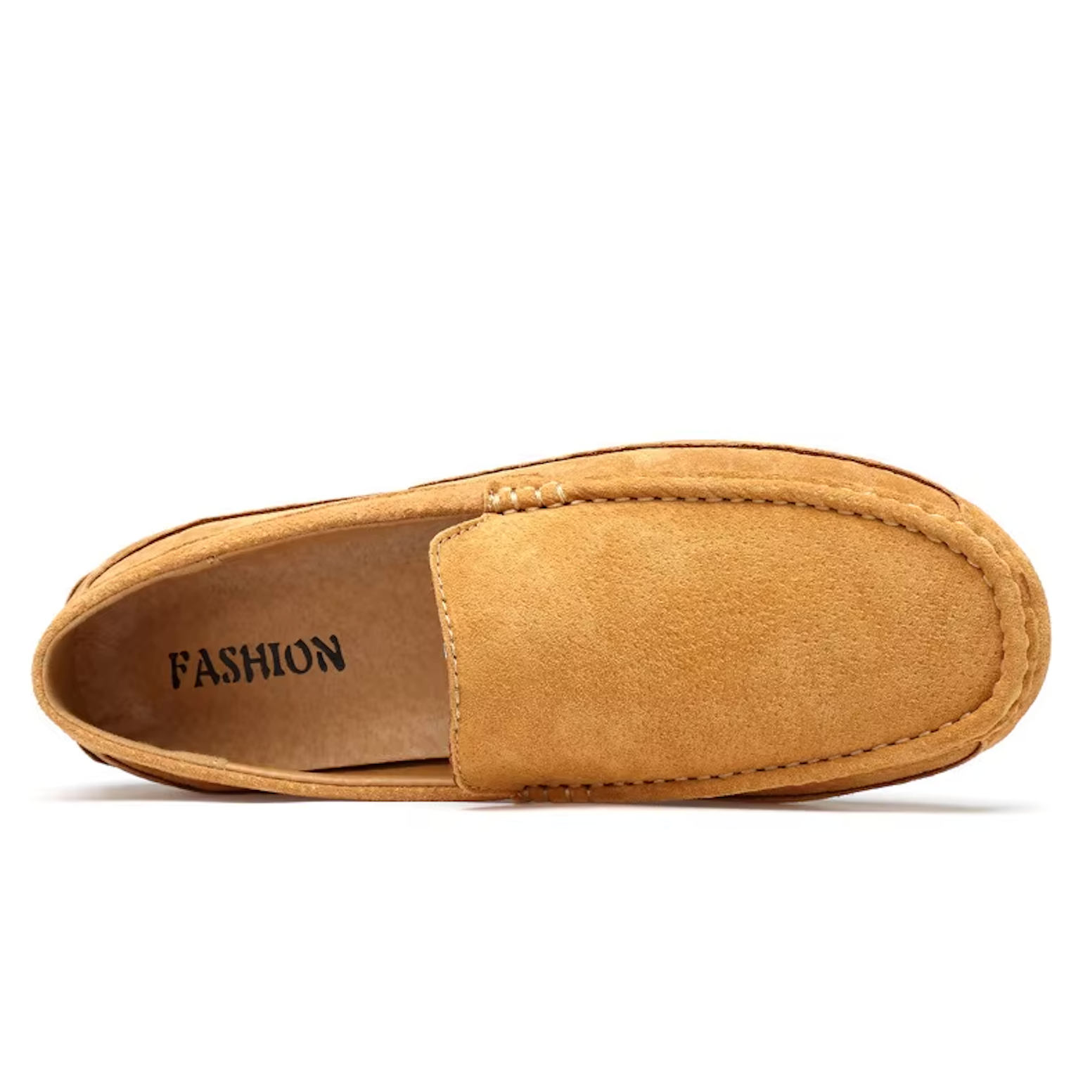 Mocassins beiges en daim pour homme