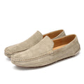 Mocassins beiges en daim pour homme
