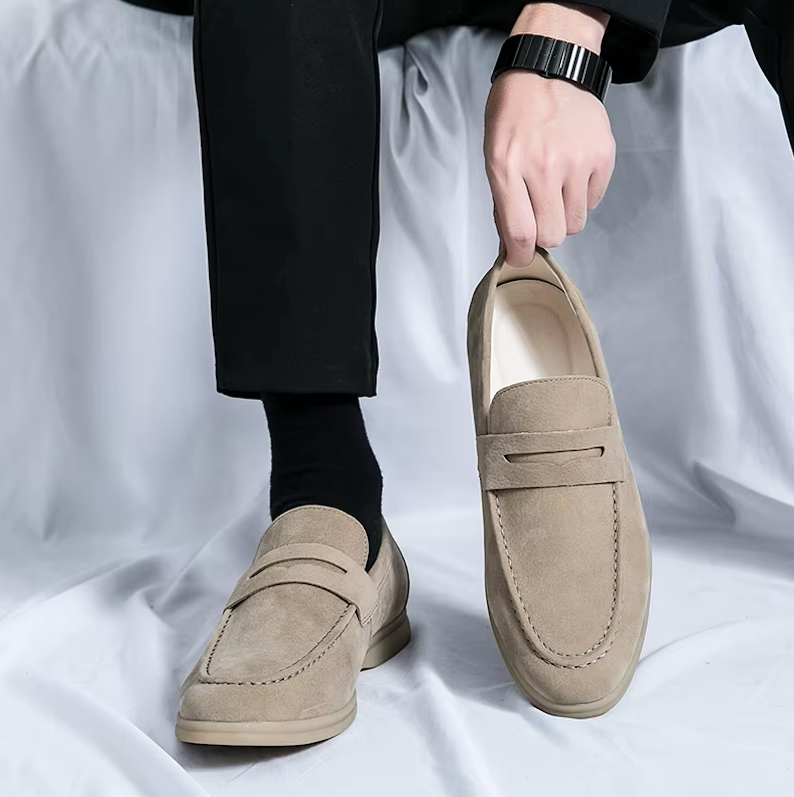 Mocassins en daim style raffiné pour homme