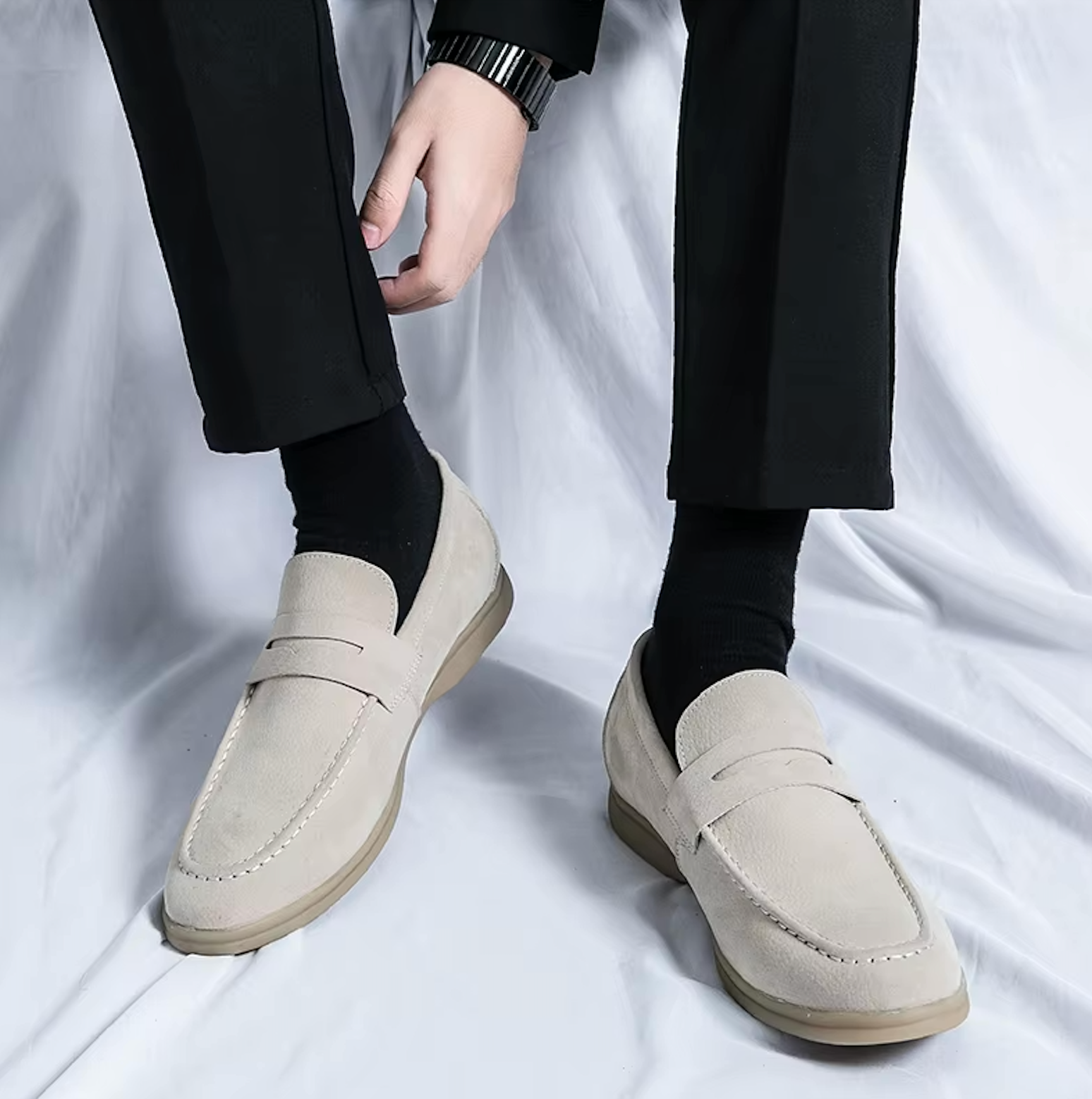 Mocassins en daim style raffiné pour homme