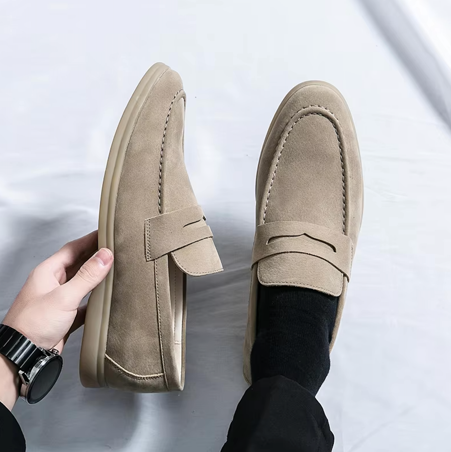 Mocassins en daim style raffiné pour homme