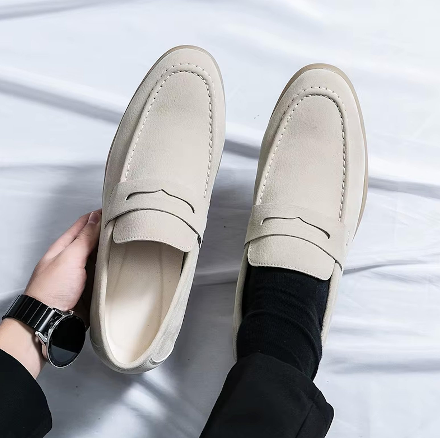 Mocassins en daim style raffiné pour homme