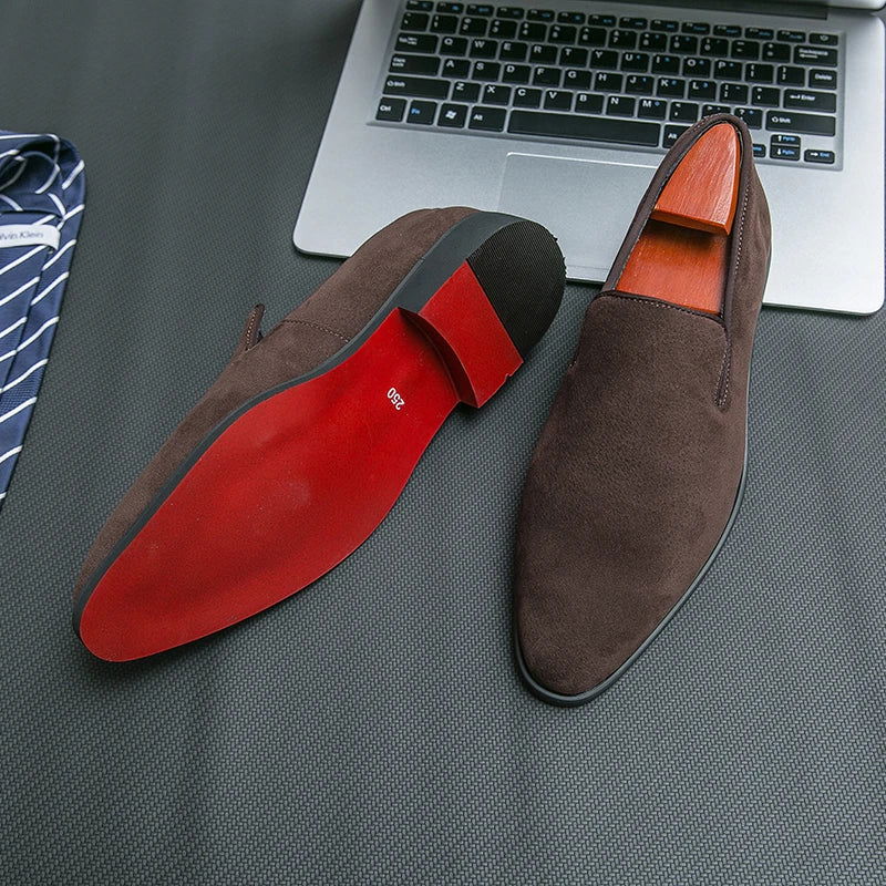 Mocassins en daim marron foncé pour homme