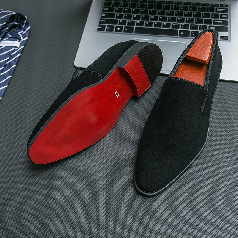 Mocassins en daim marron foncé pour homme