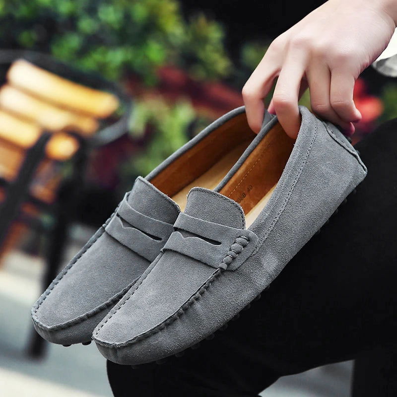 Mocassins en daim souple pour homme