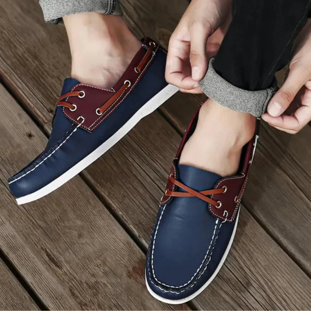 Mocassins bateau bleu marine pour homme