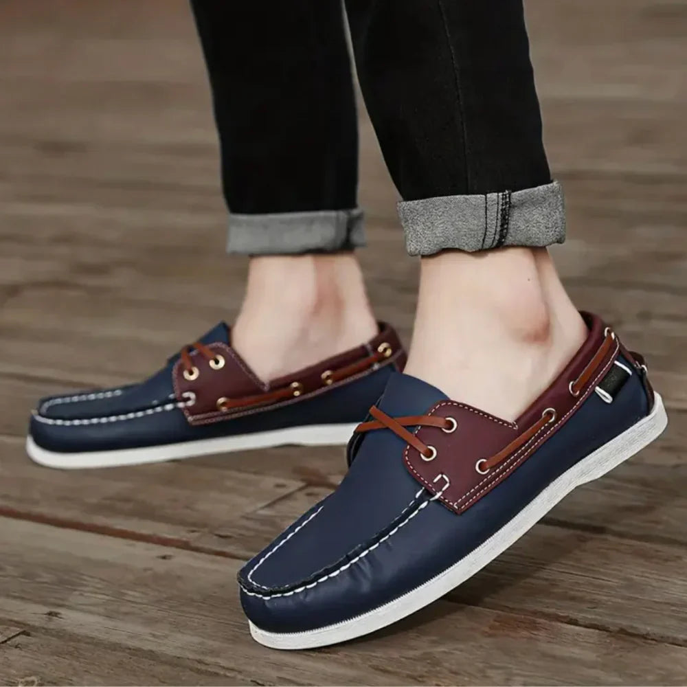 Mocassins bateau bleu marine pour homme