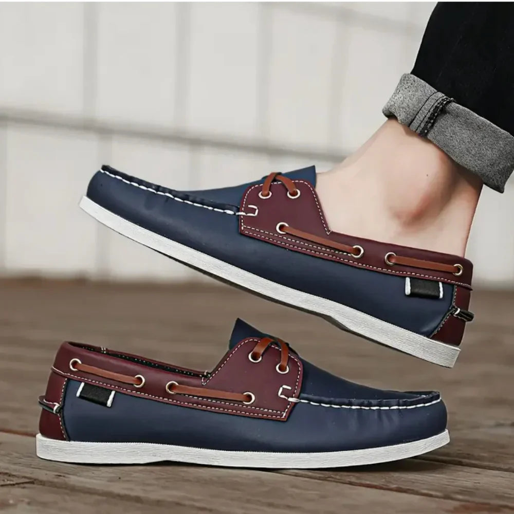 Mocassins bateau bleu marine pour homme