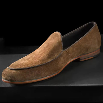 Mocassin en daim marron homme