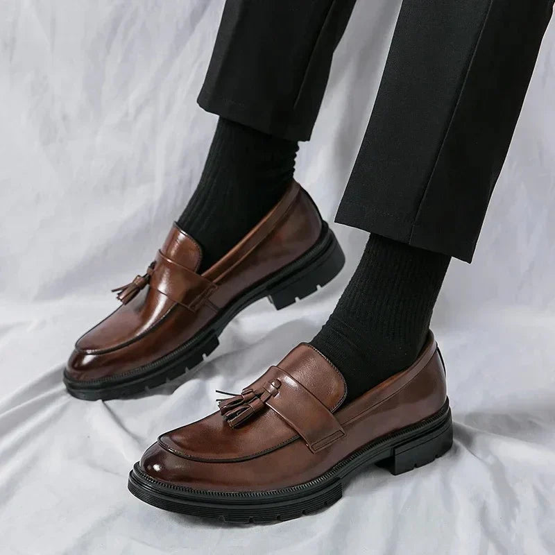 Mocassins en cuir à glands pour homme