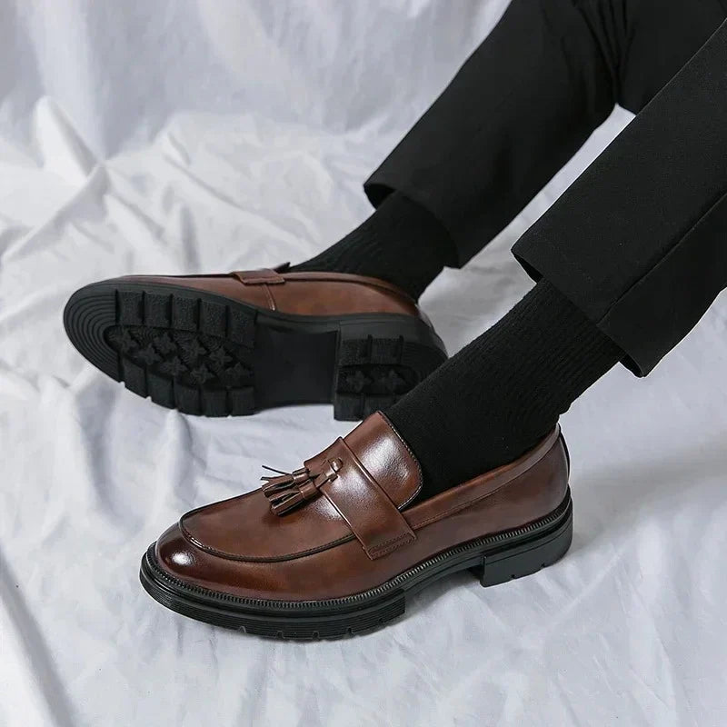 Mocassins en cuir à glands pour homme