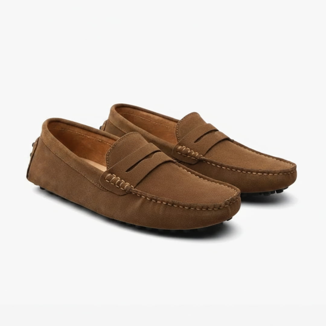 Mocassins casual en daim pour homme