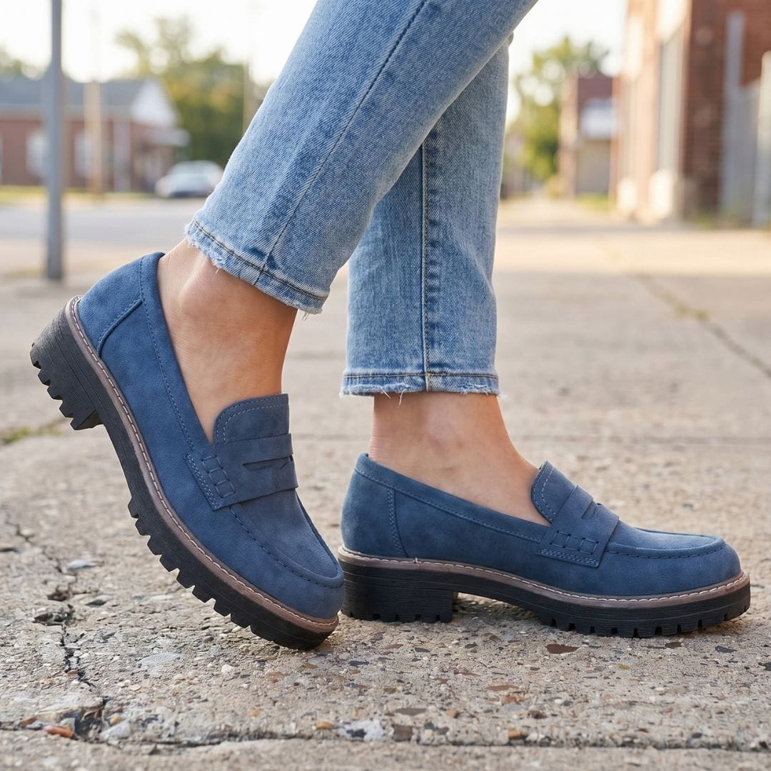 Mocassins en daim chunky