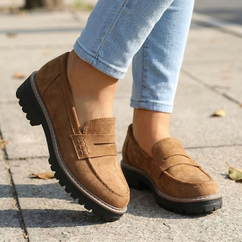 Mocassins en daim chunky