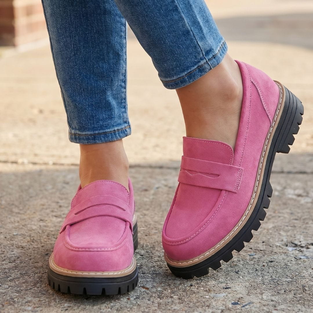 Mocassins en daim chunky