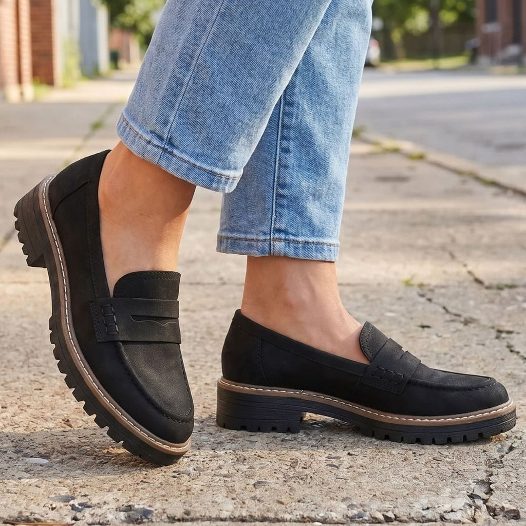 Mocassins en daim chunky