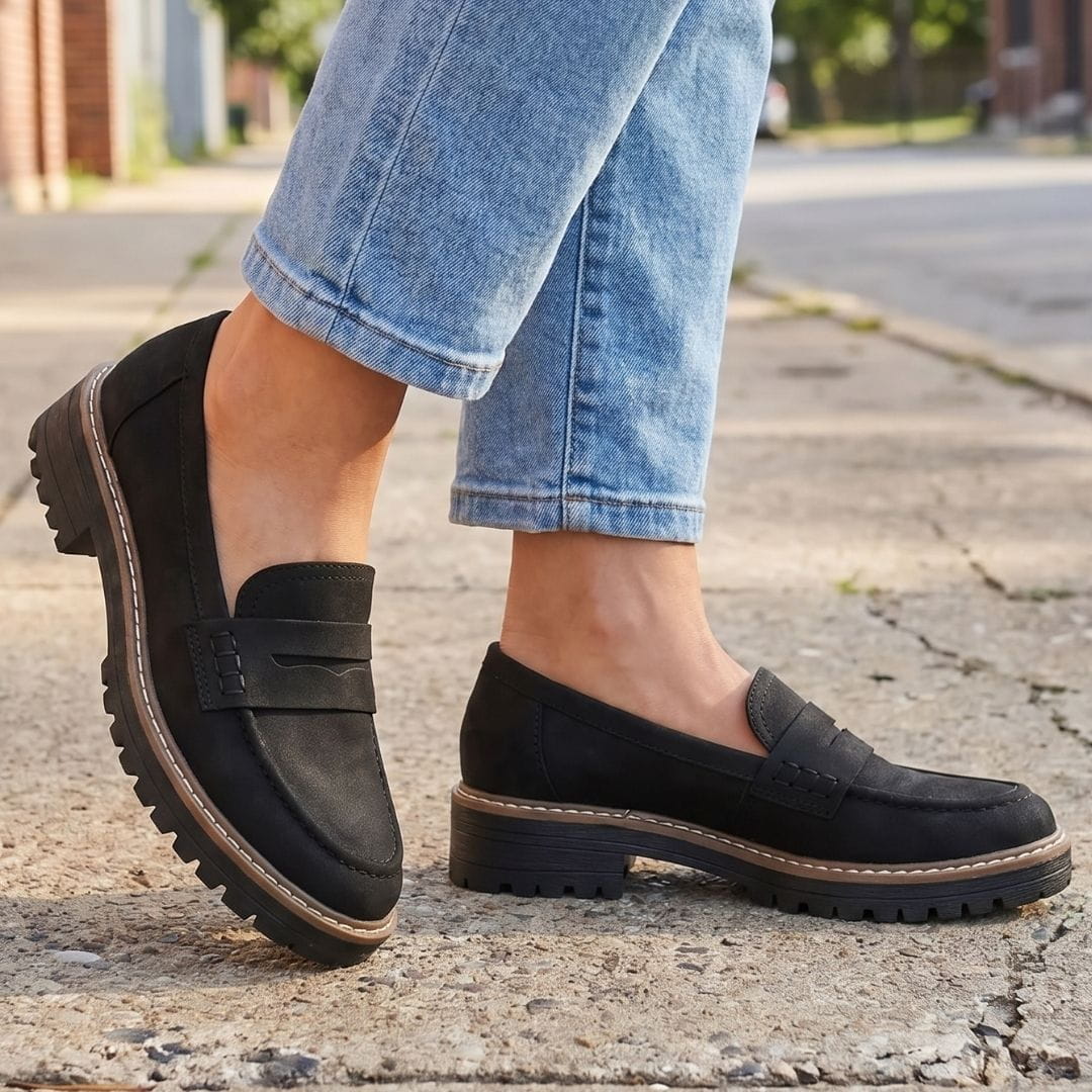 Mocassins en daim chunky